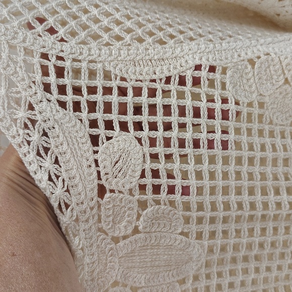 Cato Cream Crochet Sheer Top Size XL - Picture 5 of 9